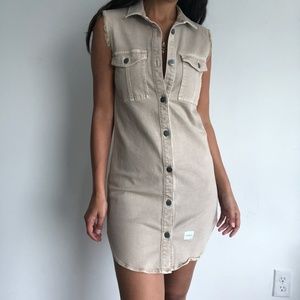 Vintage Calvin Klein button front denim dress